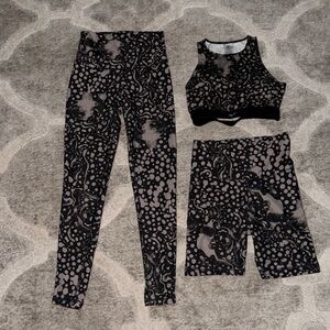 Reebok Black and Gray Jumpsuit Set